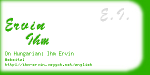 ervin ihm business card